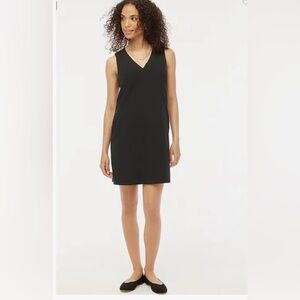 J. Crew Elegant Black Sleeveless V Neck Shift Mini Dress